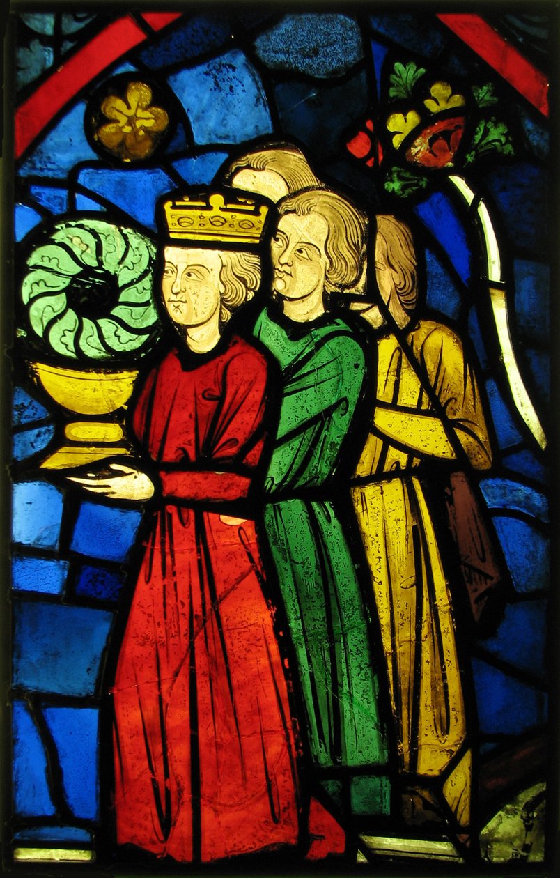 Koning Lodewijk IX draagt de doornenkroon, ca. 1245-48 door French School