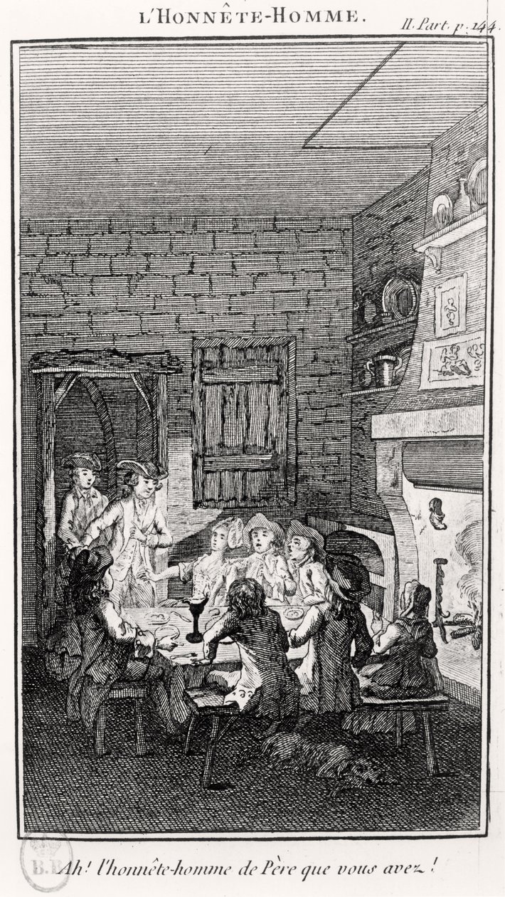 De eerlijke man (gravure) door French School