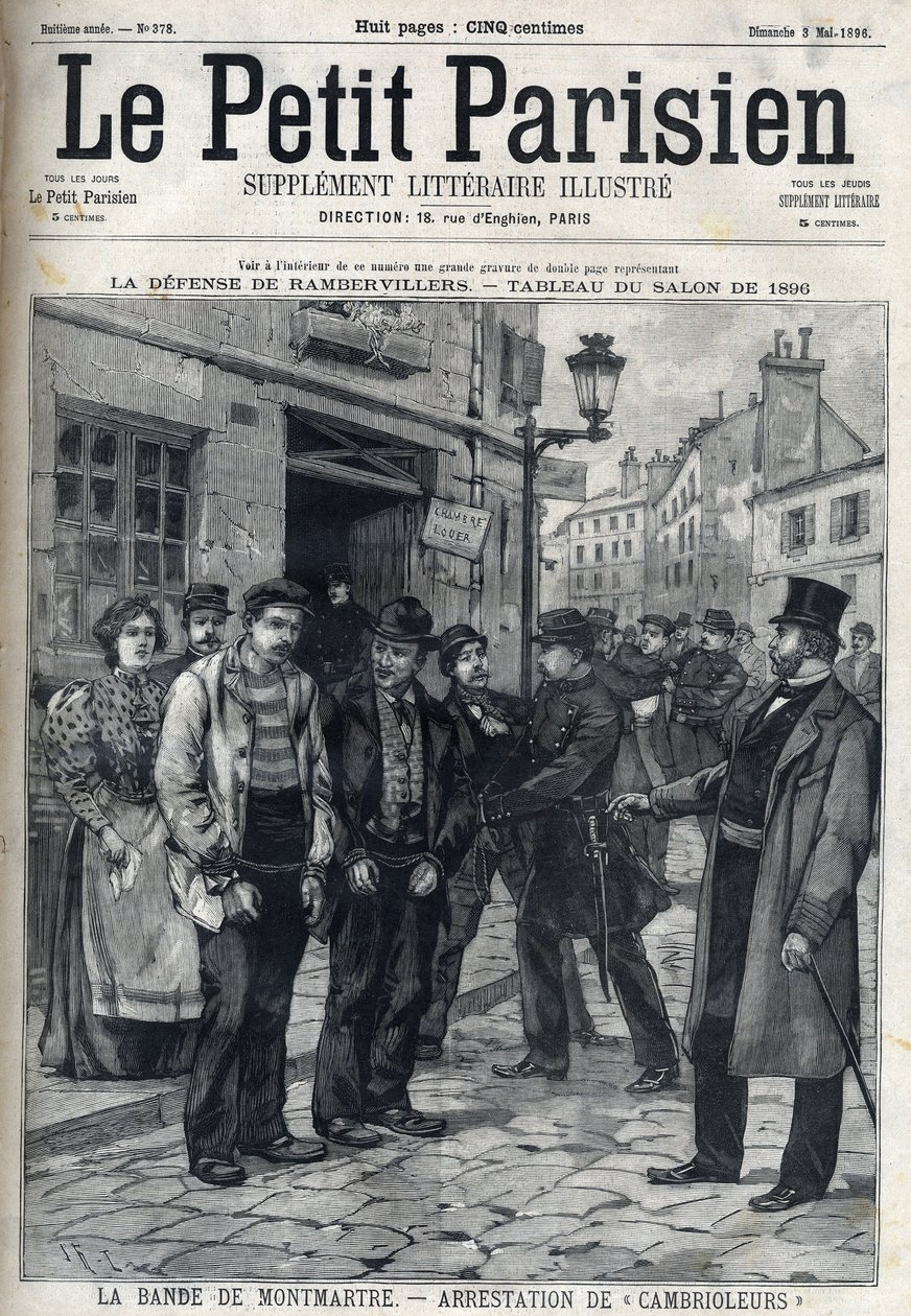 De bende van Montmartre: Politie arresteerde inbrekers in Parijs, in "Le petit Parisien" door French School