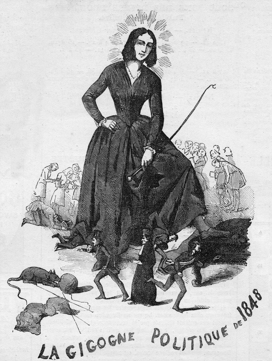 La Gigogne politique de 1848 (George Sand (Aurore Dupin, Baronne Dudevant) (1804-1876) Franse schrijfster). door French School