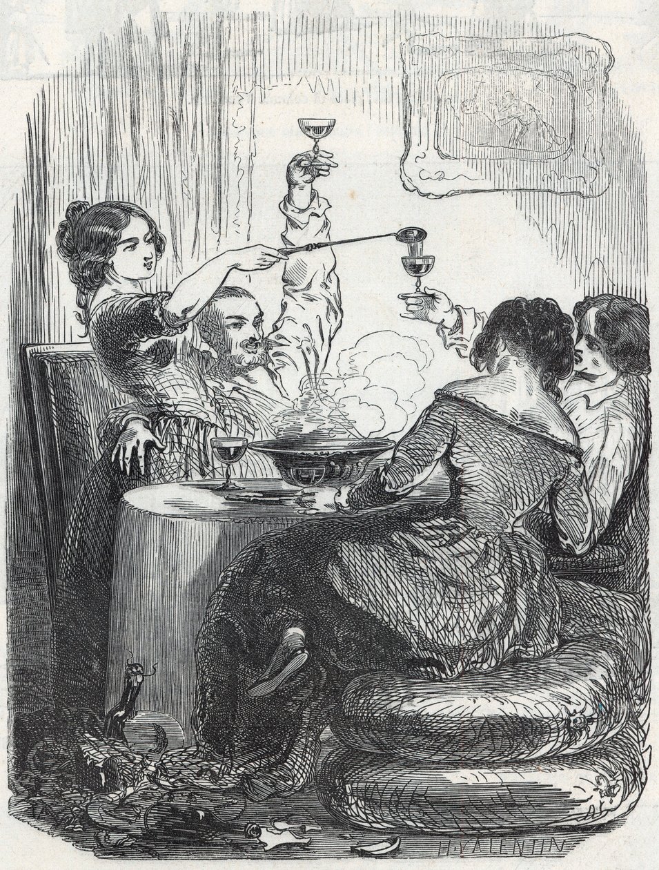 La Maison Doree restaurant gelegen op 20, Boulevard des Italians in het 9e arrondissement van Parijs - Gravure in 