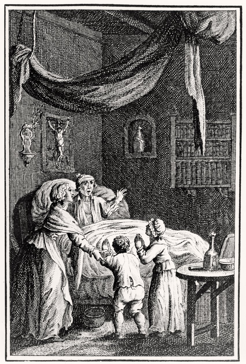 Het leven van mijn vader (gravure) door French School