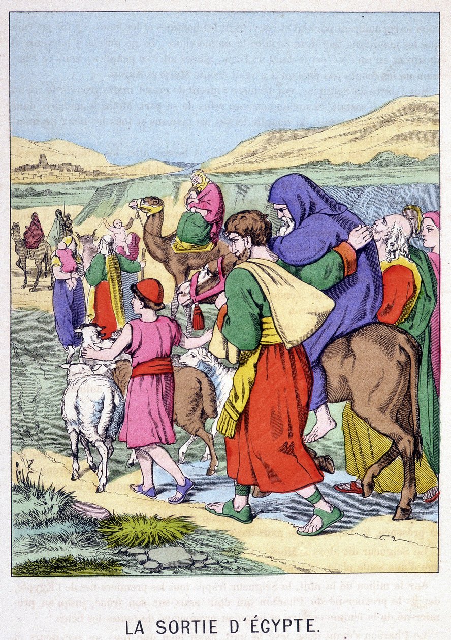 De uittocht uit Egypte - in Leven van Mozes, ed. Olivier Pinot, Epinal, eind 19e eeuw door French School