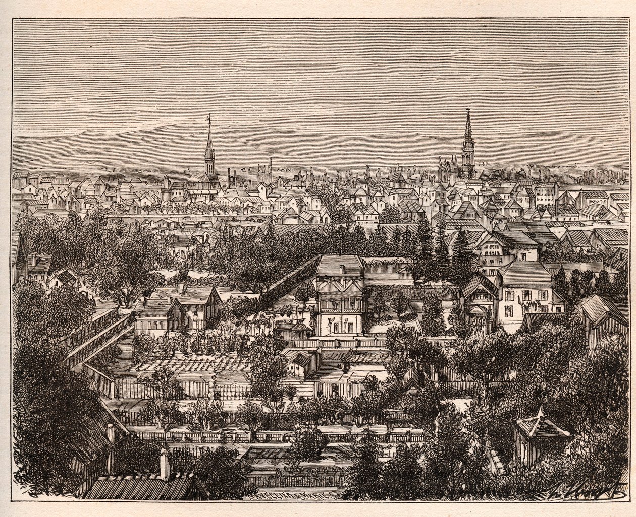 De stad Mulhouse (Haut-Rhin) door French School