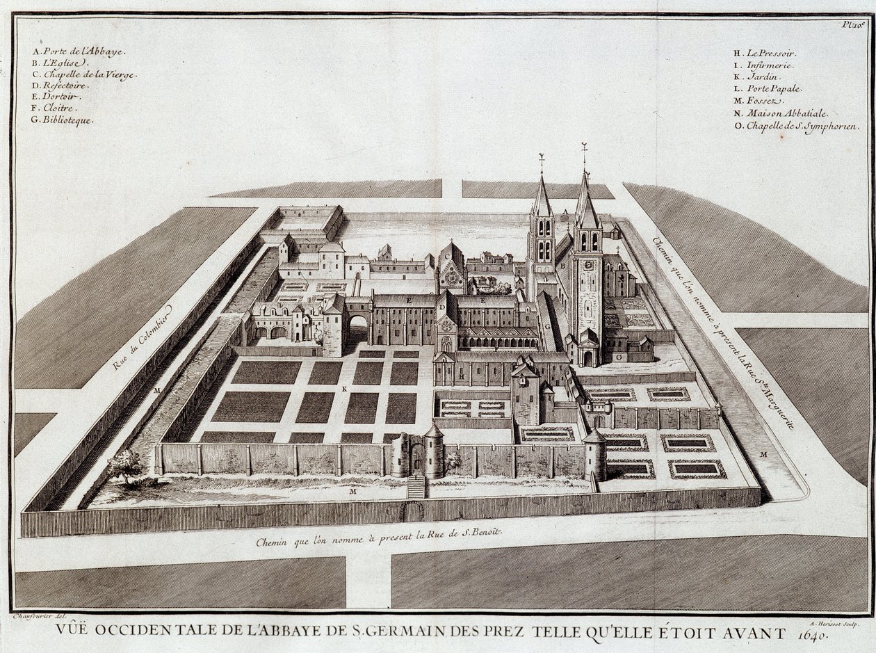 De abdij van Saint Germain voor 1640 - in 