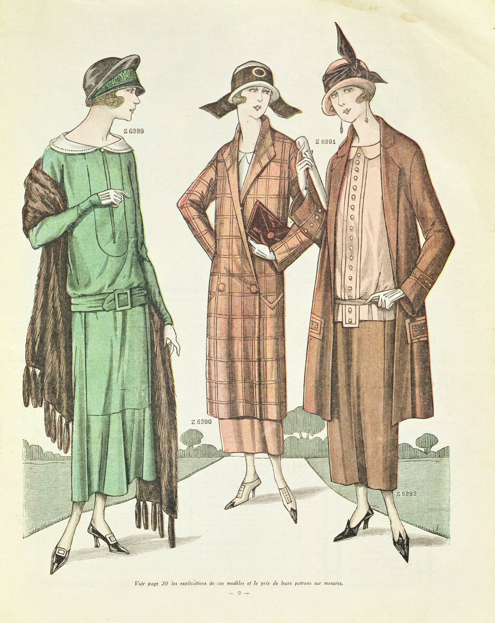 Damesmode, illustratie uit La Veritable Mode Francaise de Paris, 1924 door French School