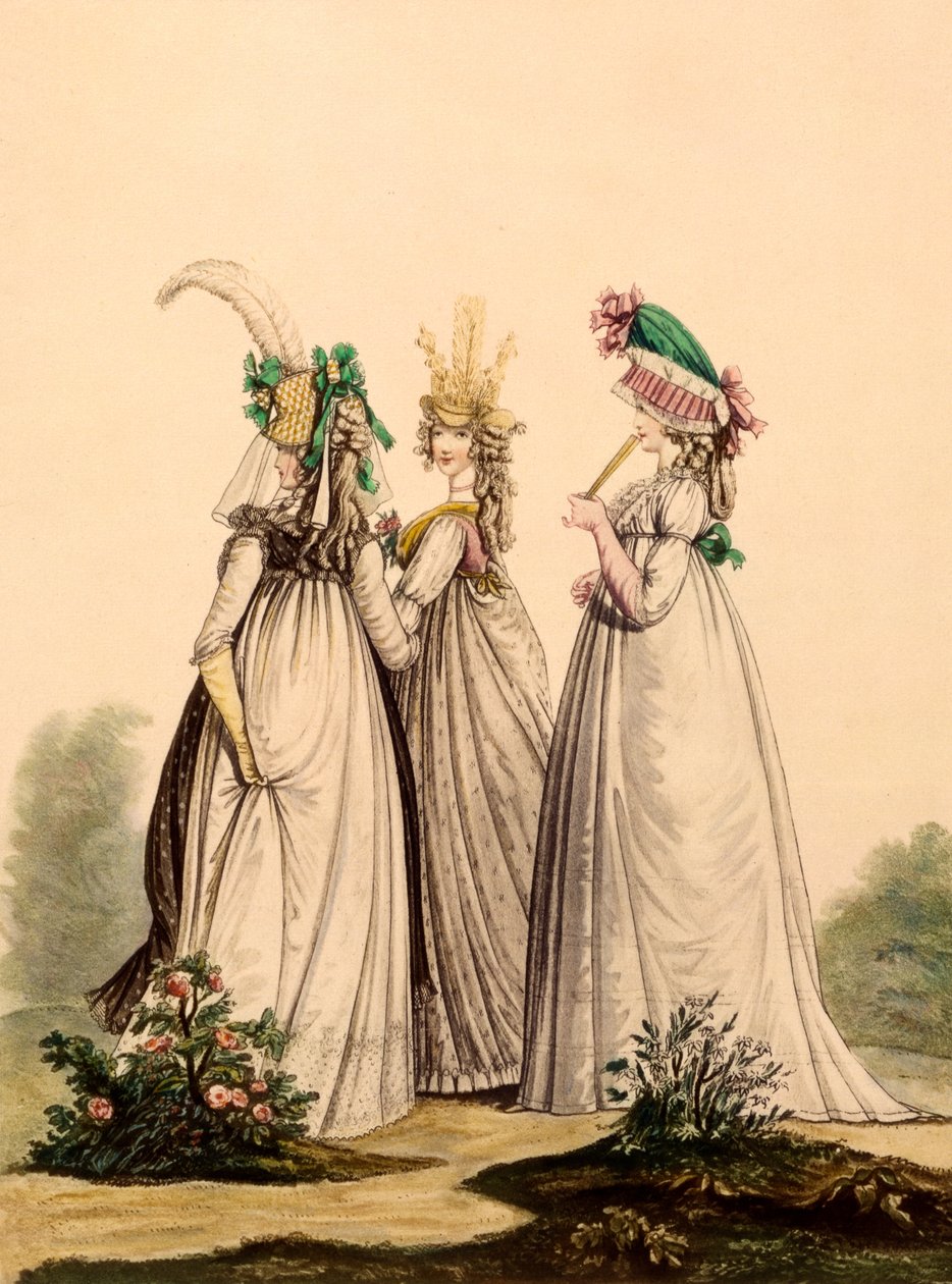 Dames in dagkleding - Modes Anglaises, 1795 door French School