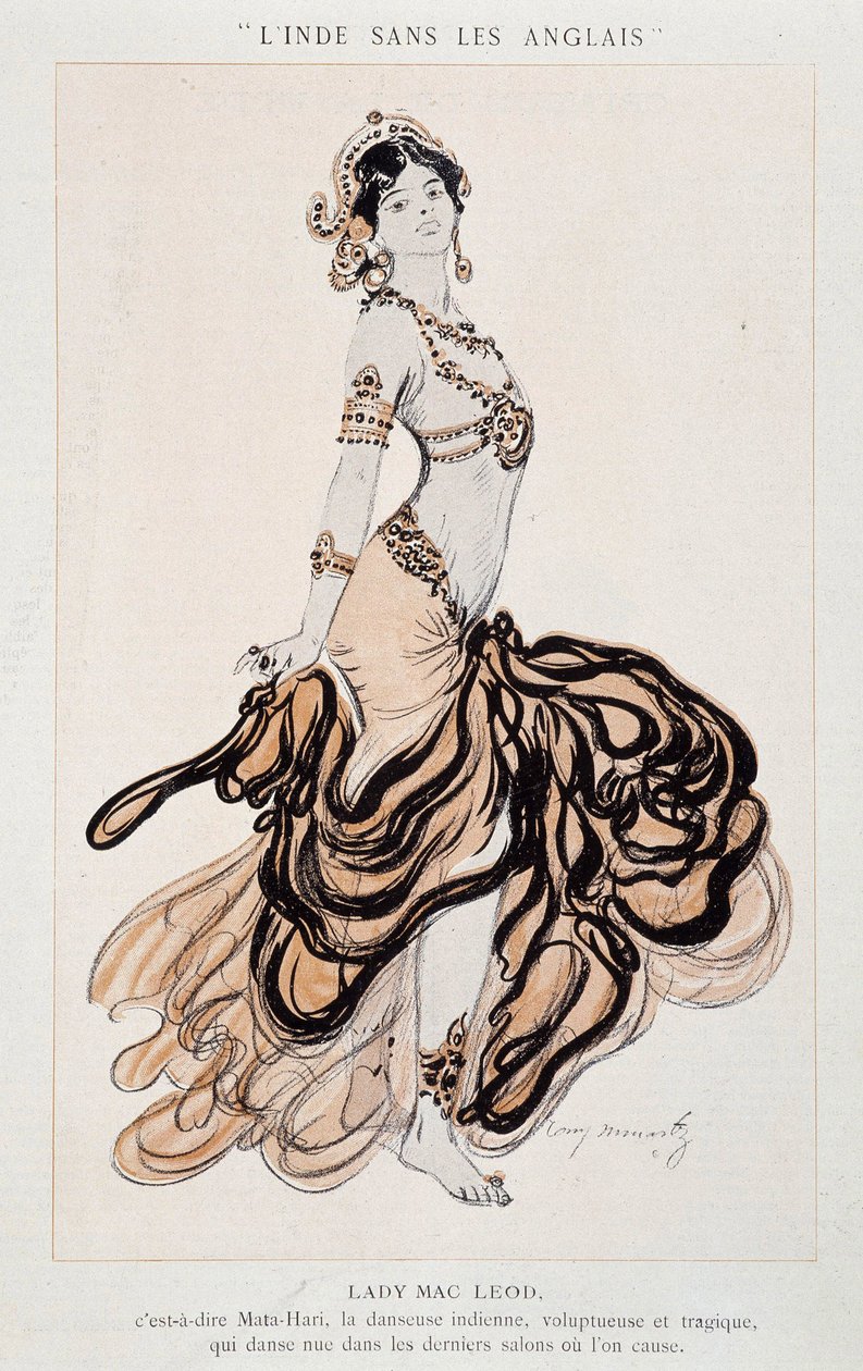 Dansende Lady Mac Leod, oftewel Mata Hari - in "La Vie Parisienne" van 24/06/1905 (gravure) door French School