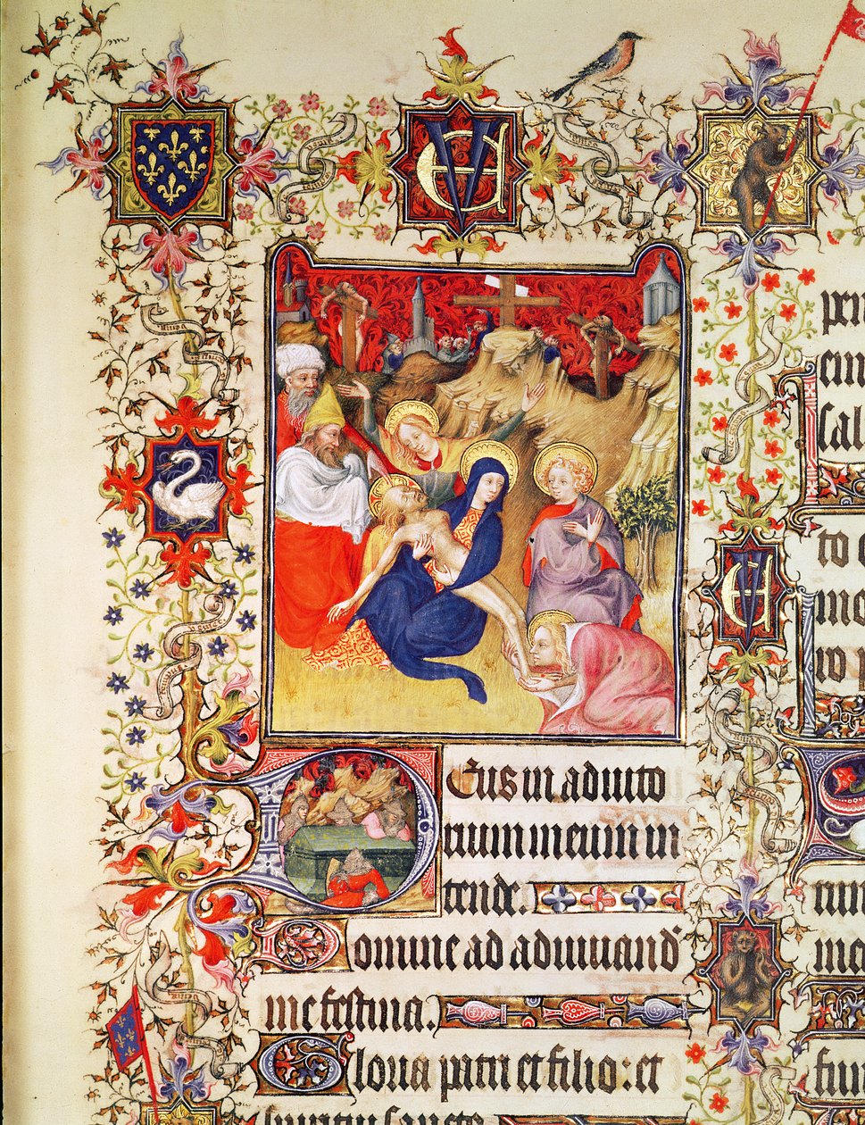 De Graflegging van Christus, uit de Grandes Heures de Duc de Berry, 1409 door French School