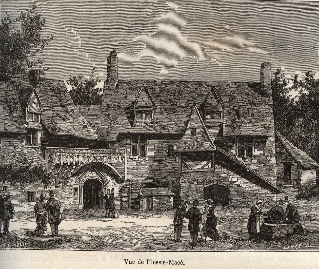Le Plessis Mace - Maine-et-Loire, regio Pays de la Loire - gravure in 