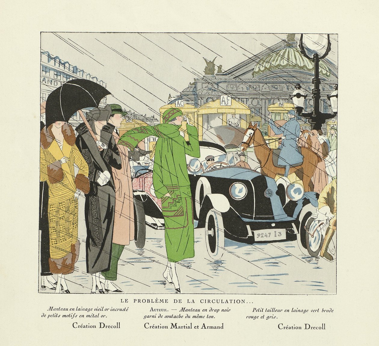 Le Probleme de la Circulation, uit Art-Gout-Beaute, uitg. 1924 (sjabloondruk) door French School
