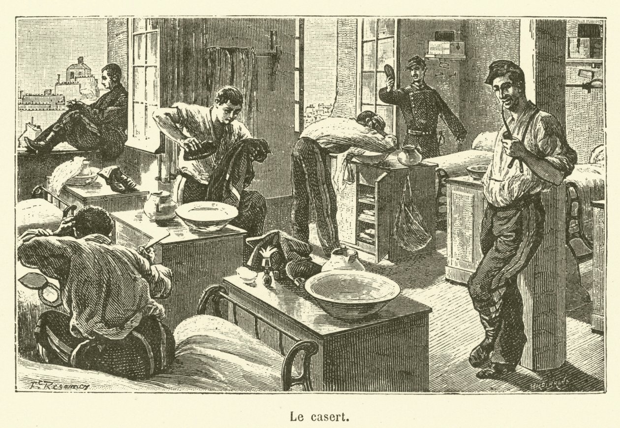 Le casert (gravure) door French School