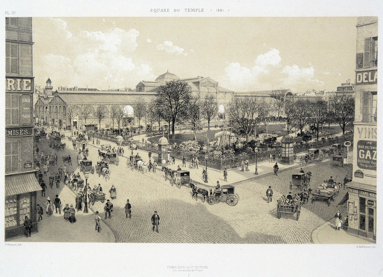 Het plein van de tempel in 1881 - in 