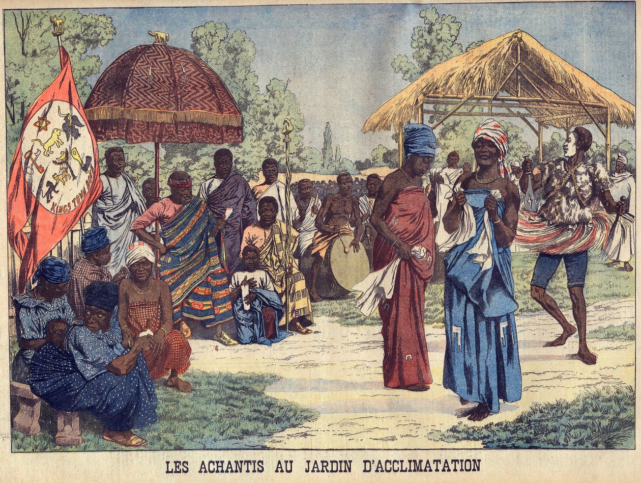 Les Ashantis (Achanti of Asante) van Ghana in de Jardin d