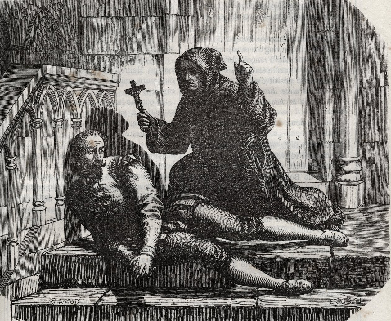 Kanselier Thomas More (1478-1535) in de gevangenis omdat hij weigerde het koninklijk zegel te geven voor het huwelijk van koning Hendrik VIII (1491-1547) met Anne de Boleyn. door French School