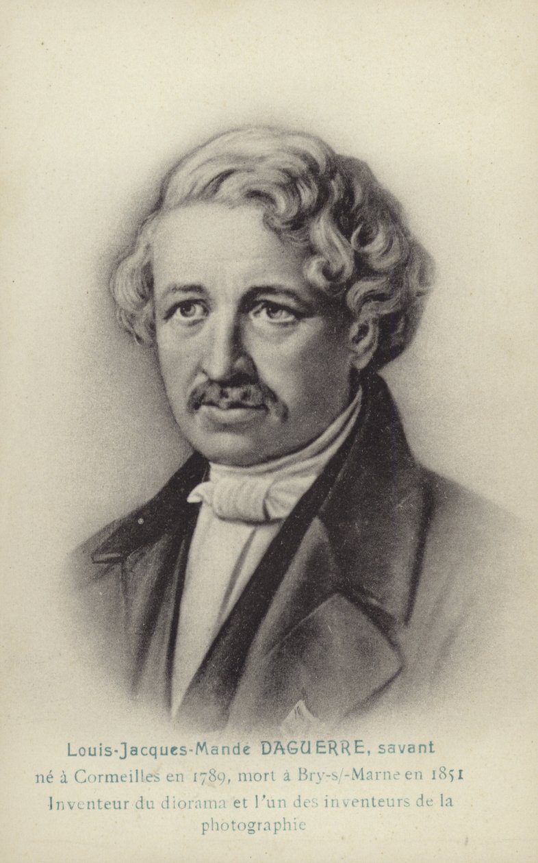 Louis Daguerre (1787-1851), Franse fotografische pionier (litho) door French School
