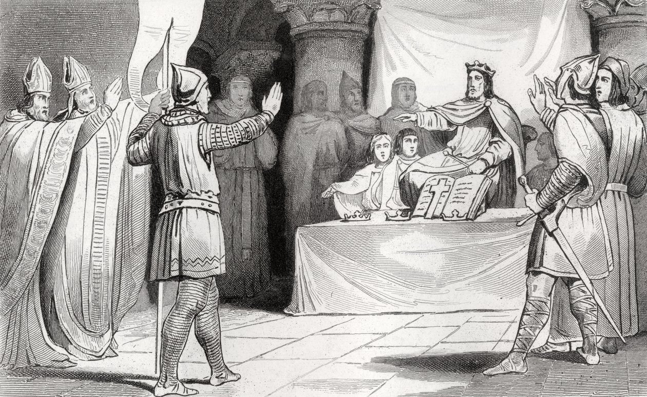 Lodewijk I (778-840) de Vrome aan het hof, uit 