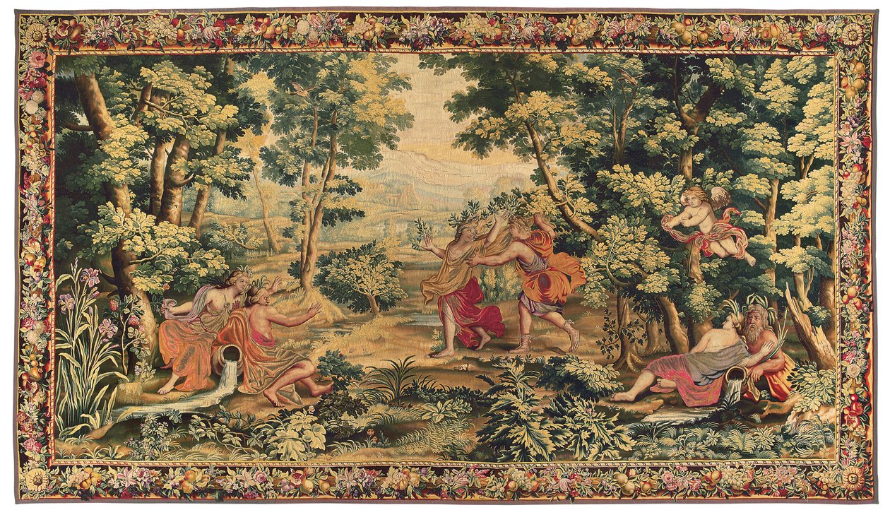 Mythologisch wandtapijt van Lodewijk XIV, Gobelins of Beauvais, eind 17e eeuw door French School