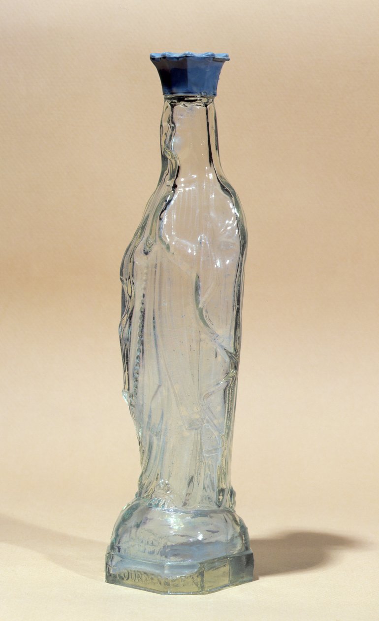Lourdes water in een fles in de vorm van de Maagd Maria door French School