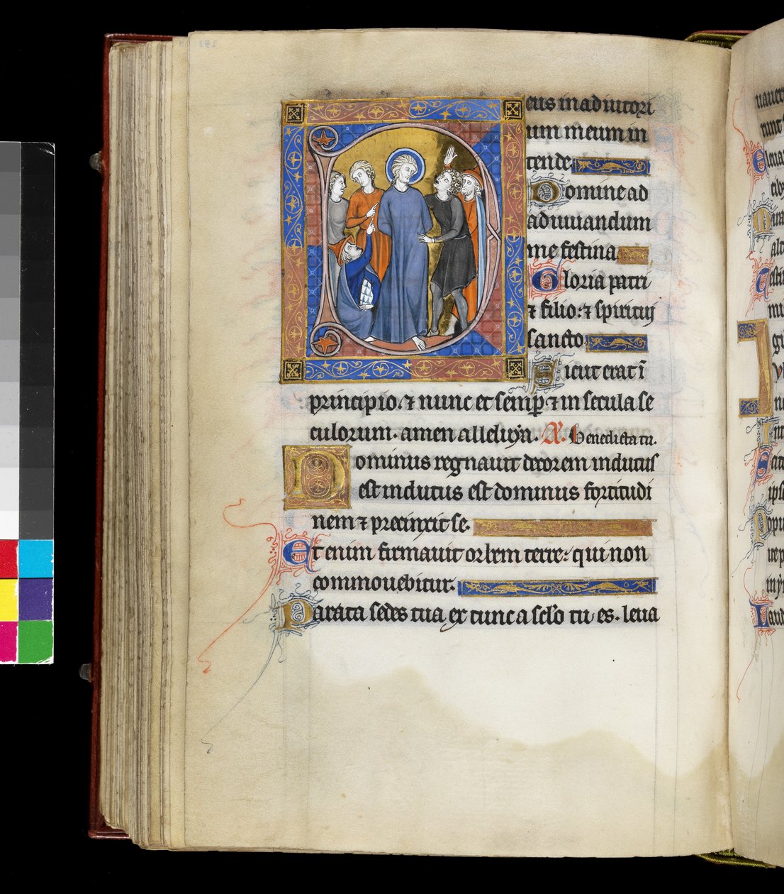 Bespotting van Christus met Jezus, omringd door kwelgeesten (uit de Psalter en Uren van Isabella van Frankrijk) door French School