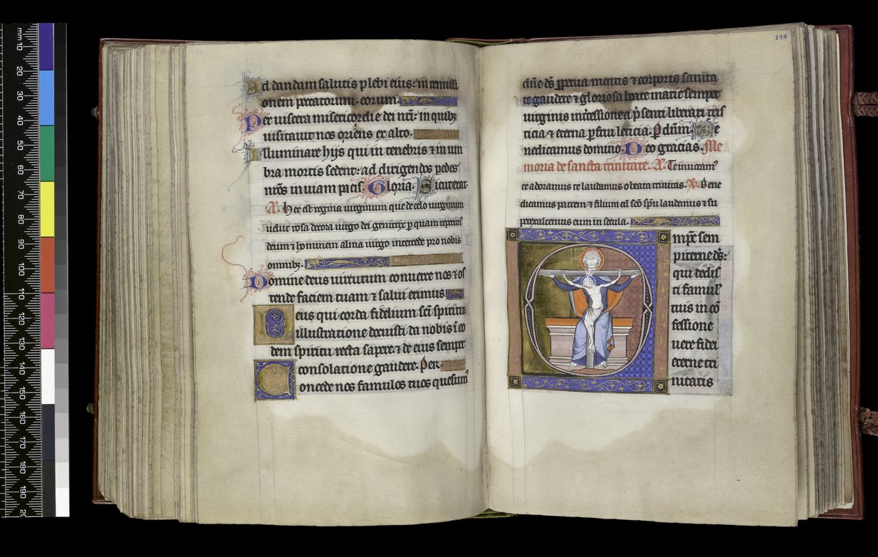 MS 300 f.197v-198r, Smeekbede aan de Drie-eenheid, uit de Psalter en Getijden van Isabella van Frankrijk, Parijs, ca. 1265-70 door French School