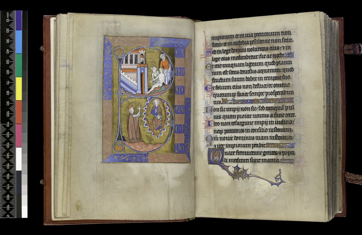 MS 300 f.XIII-1r, uit de Psalter en Getijden van Isabella van Frankrijk, Parijs, ca. 1265-70 door French School