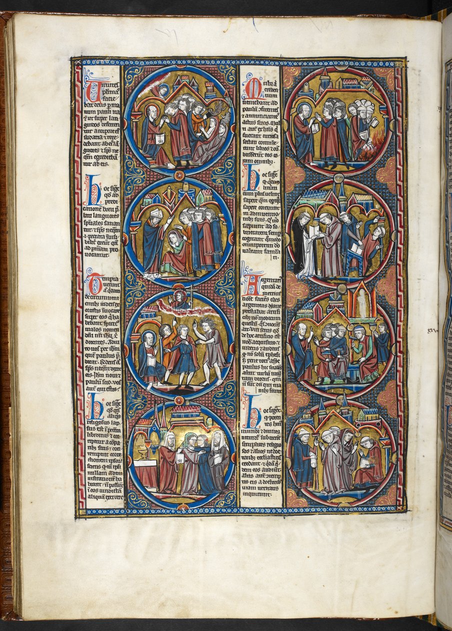MS. Harley 1527, f.80v, miniaturen uit Bible moralisée door French School