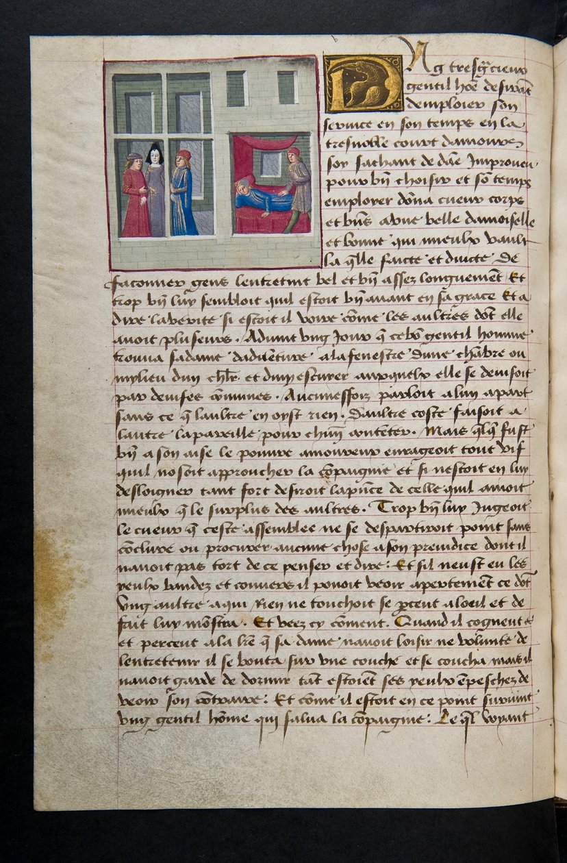 Pagina uit Cent Nouvelles Nouvelles, c.1461-62 door French School