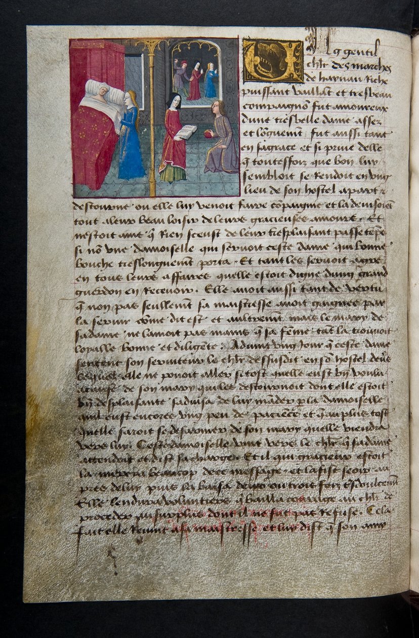 Pagina uit Cent Nouvelles Nouvelles, c.1461-62 door French School