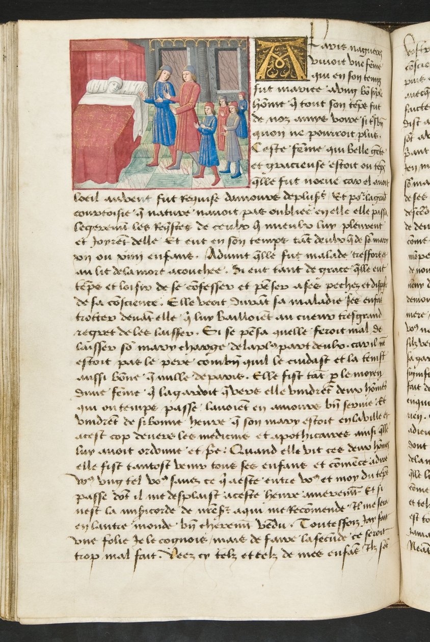 Pagina uit Cent Nouvelles Nouvelles, c.1461-62 door French School