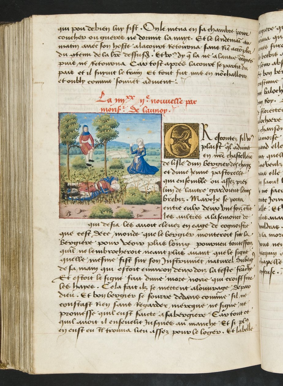 Pagina uit Cent Nouvelles Nouvelles, c.1461-62 door French School