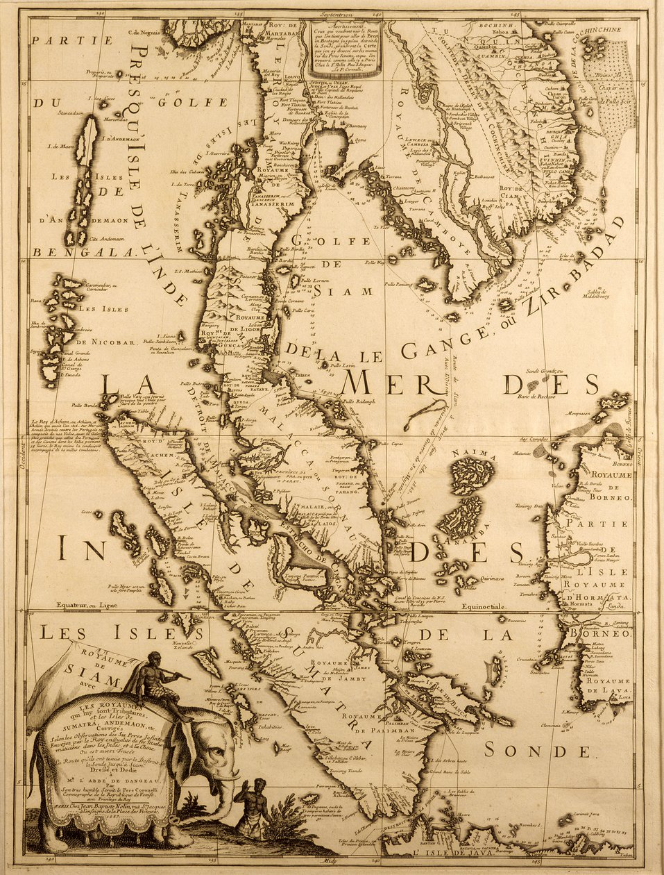 Kaart van Zuidoost-Azië, 1687 (inkt op papier) door French School