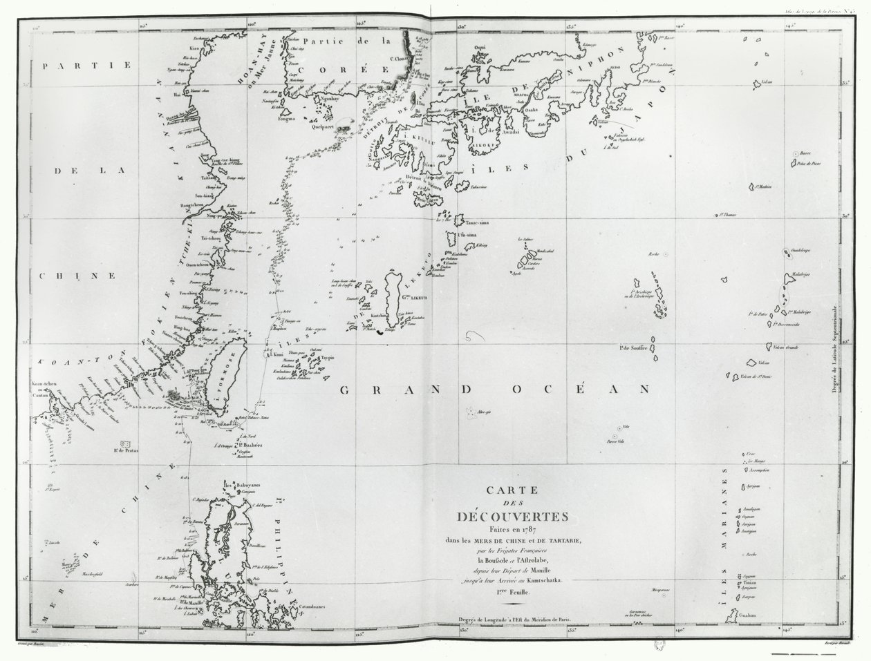 Kaart van de Zuid-Chinese Zee, uit het reisverslag van La Perouse door French School