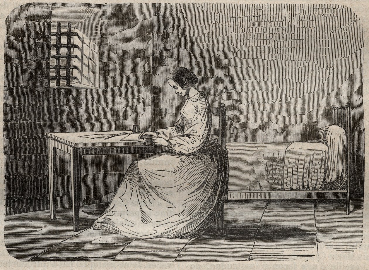 Marie Fortunee Capelle, Marie Lafarge (Madame) (1816-1852) Franse crimineel in haar gevangenis door French School