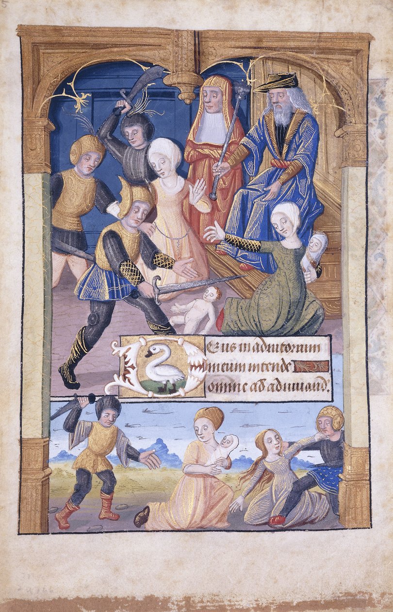 Slachting van de onschuldigen, miniatuur, ca.1450 door French School
