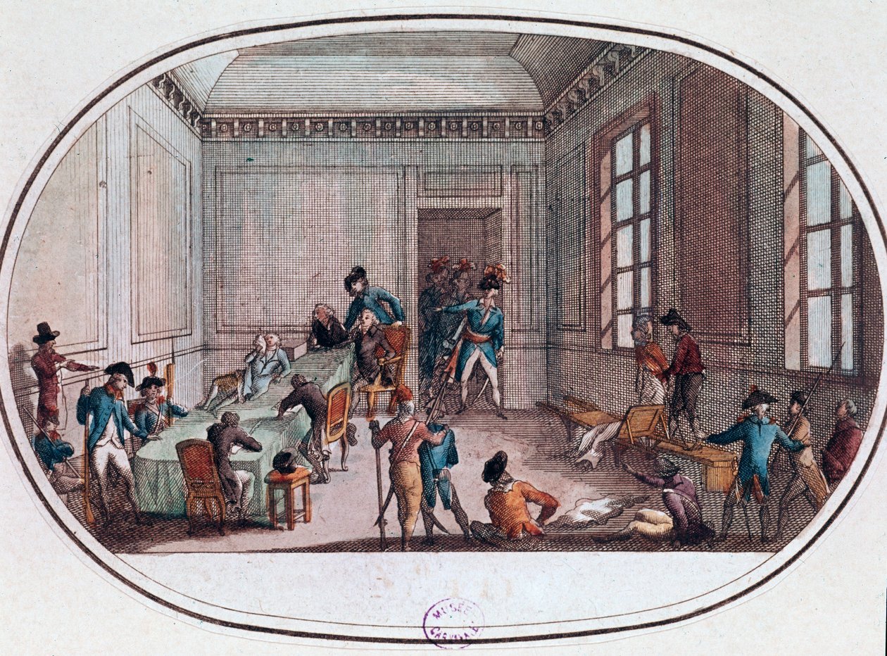 Maximilien de Robespierre gewond in de antichambre van het Comité de Salut Public door French School