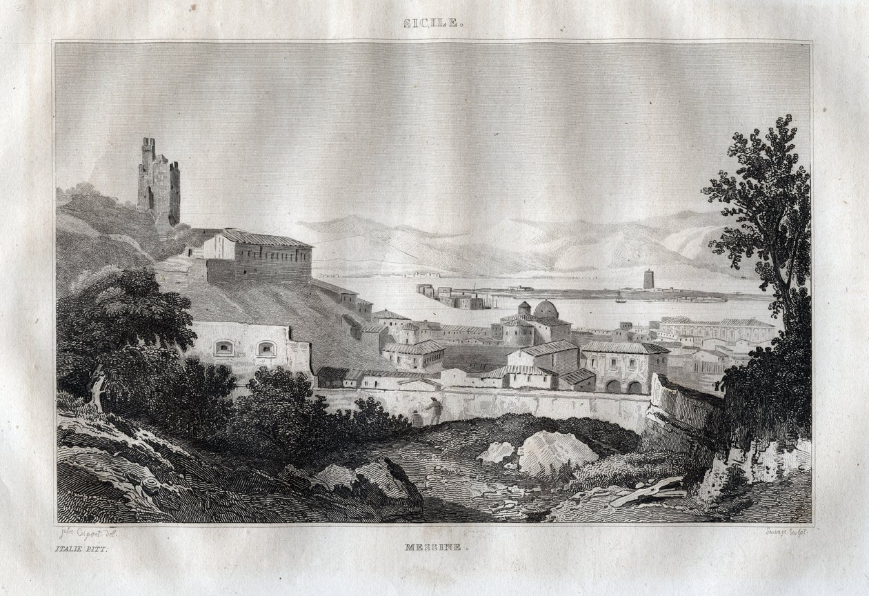 Messina - Sicilië - Gravure uit 