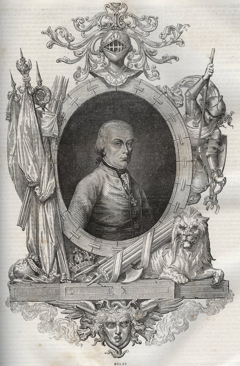 Michael Friedrich Benedikt baron von MELAS (1729-1806), veldmaarschalk - Nieuwe Nationale Encyclopedie door Maurice La Charest - 1870 door French School