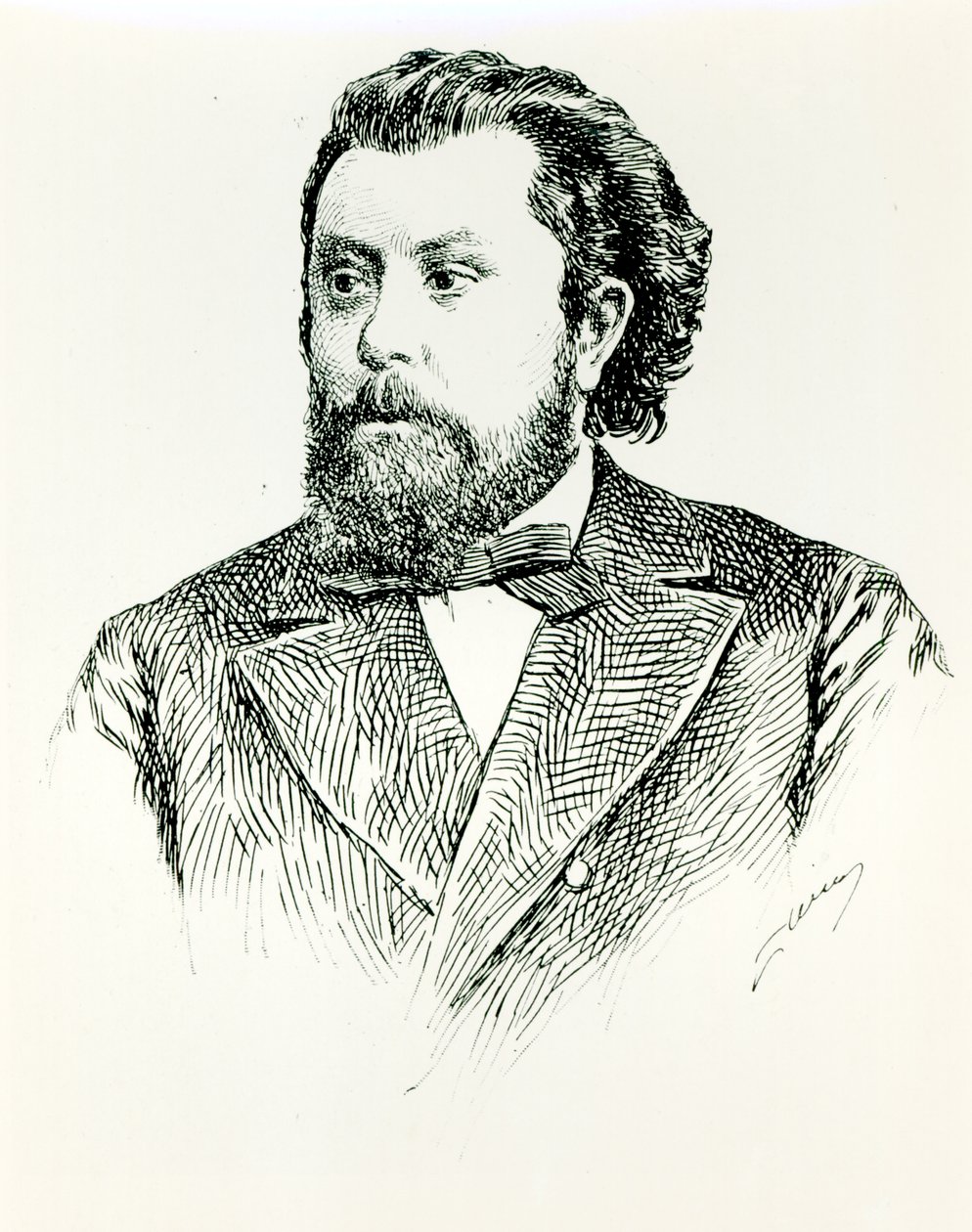 Modest Petrovich Moussorgsky (1835-81), illustratie uit LHistoire de la Musique en Russie door Albert Soubies, gepubliceerd in Parijs, 1898 door French School