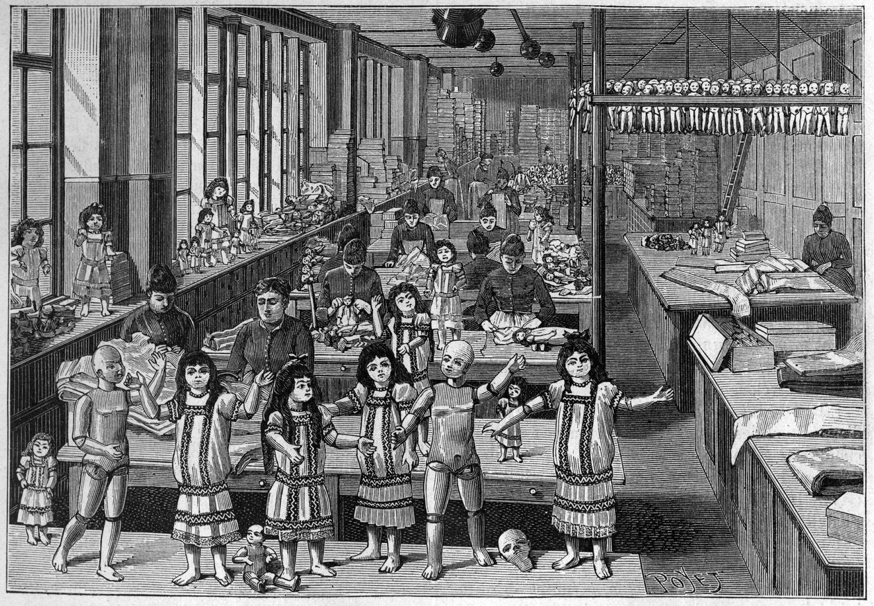 Montreuil poppenfabriek in 1888 door French School