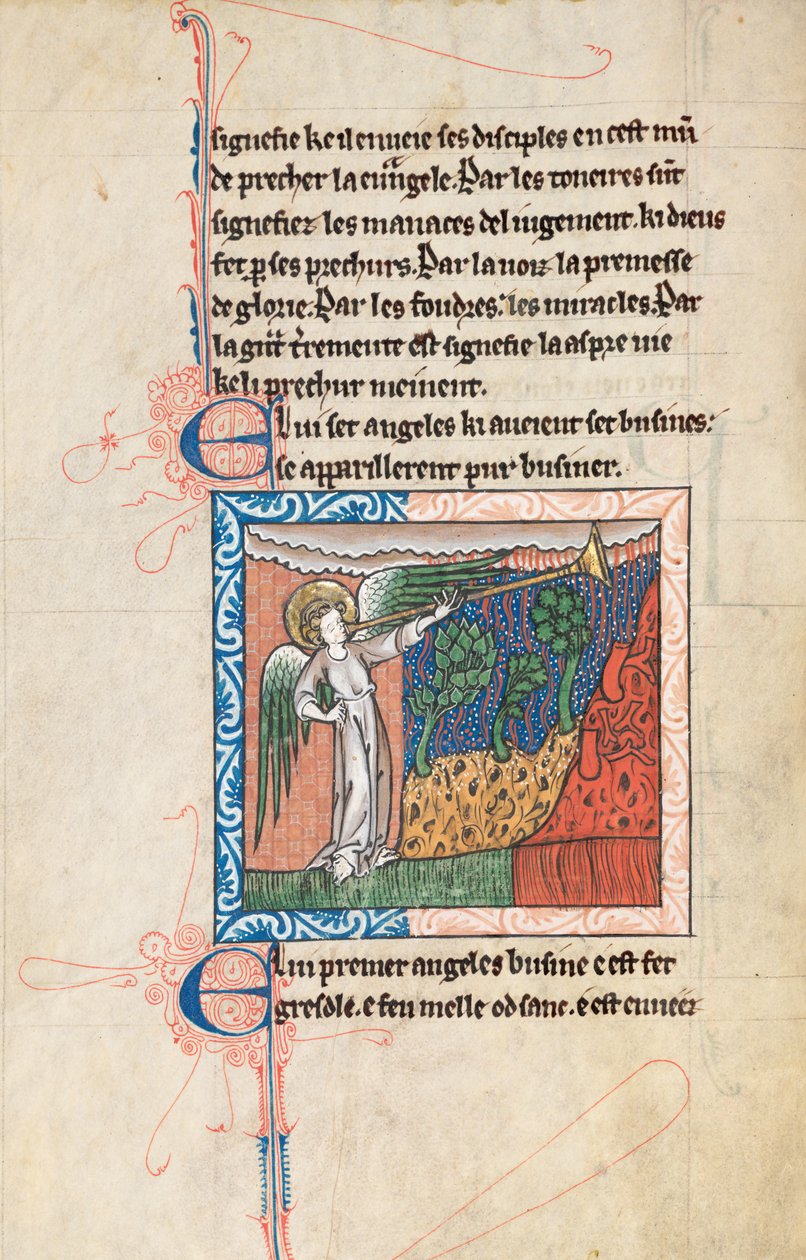 Ms65 f27v, Commentaar op de Apocalyps van St. Jan, eind 13e eeuw door French School