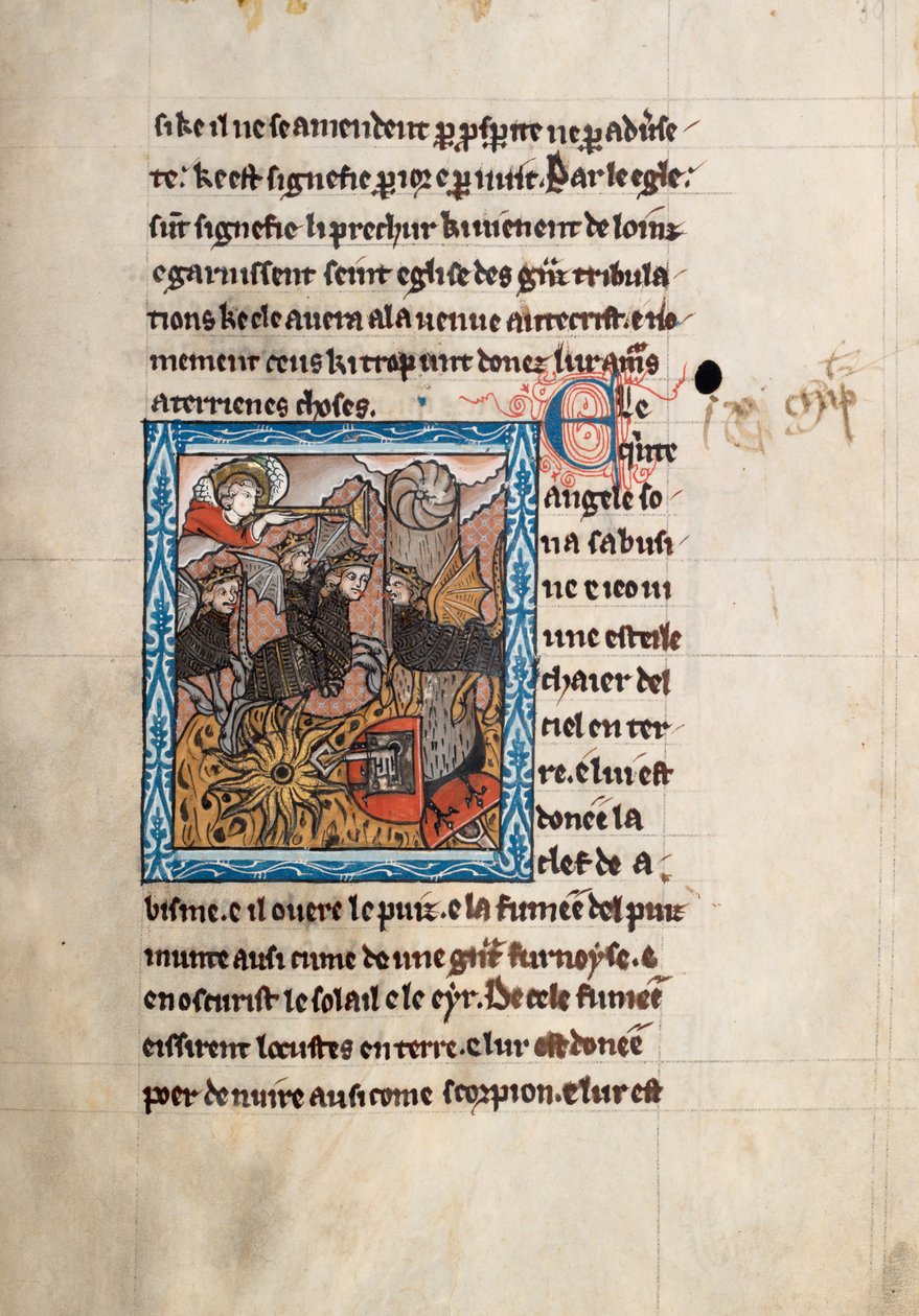 Ms65 f30r, Commentaar op de Apocalyps van St. Jan, eind 13e eeuw door French School
