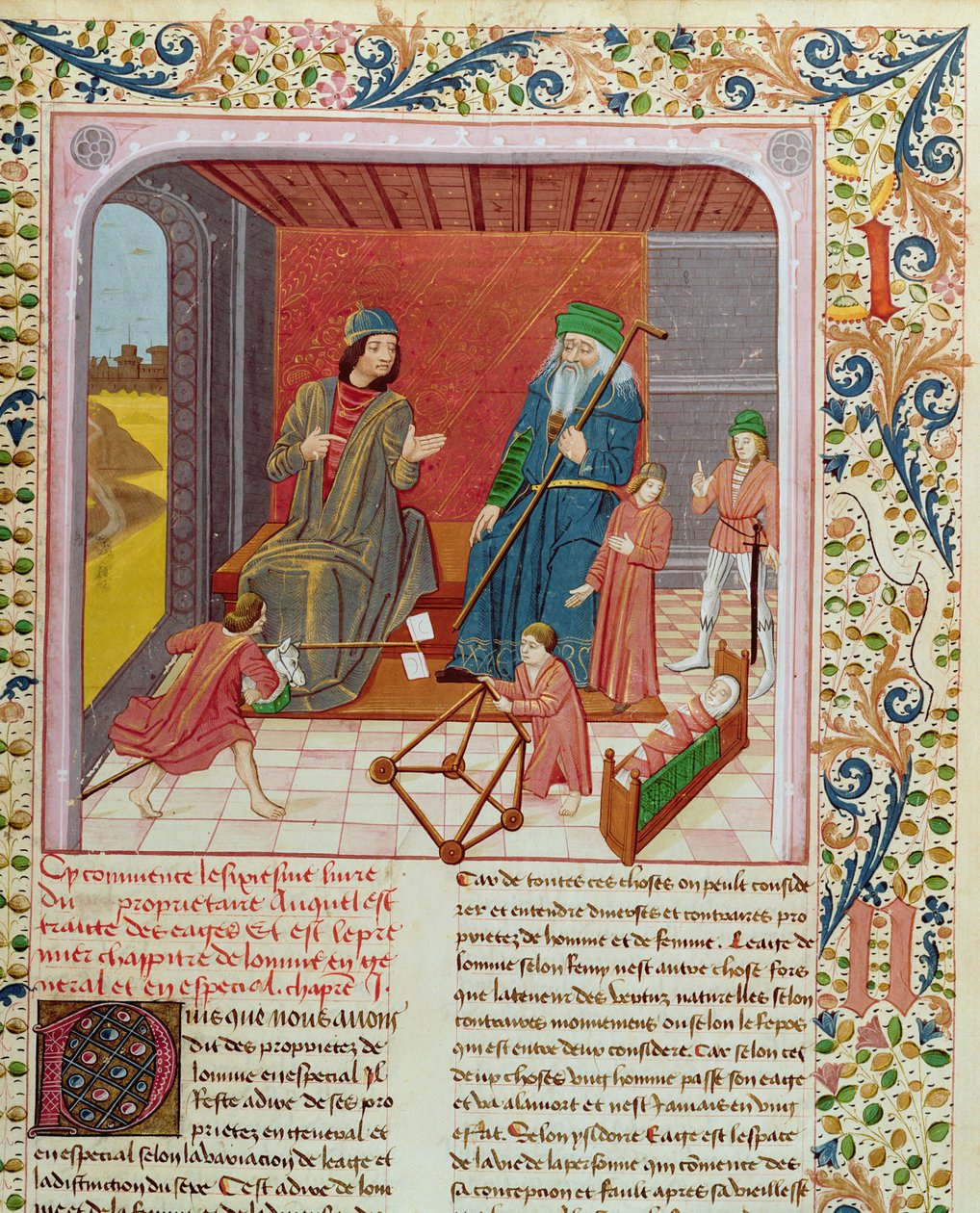 Ms.Fr.218 De zes leeftijden van de mens uit Des Proprietez des Choses door Bartholomeus Anglicus door French School