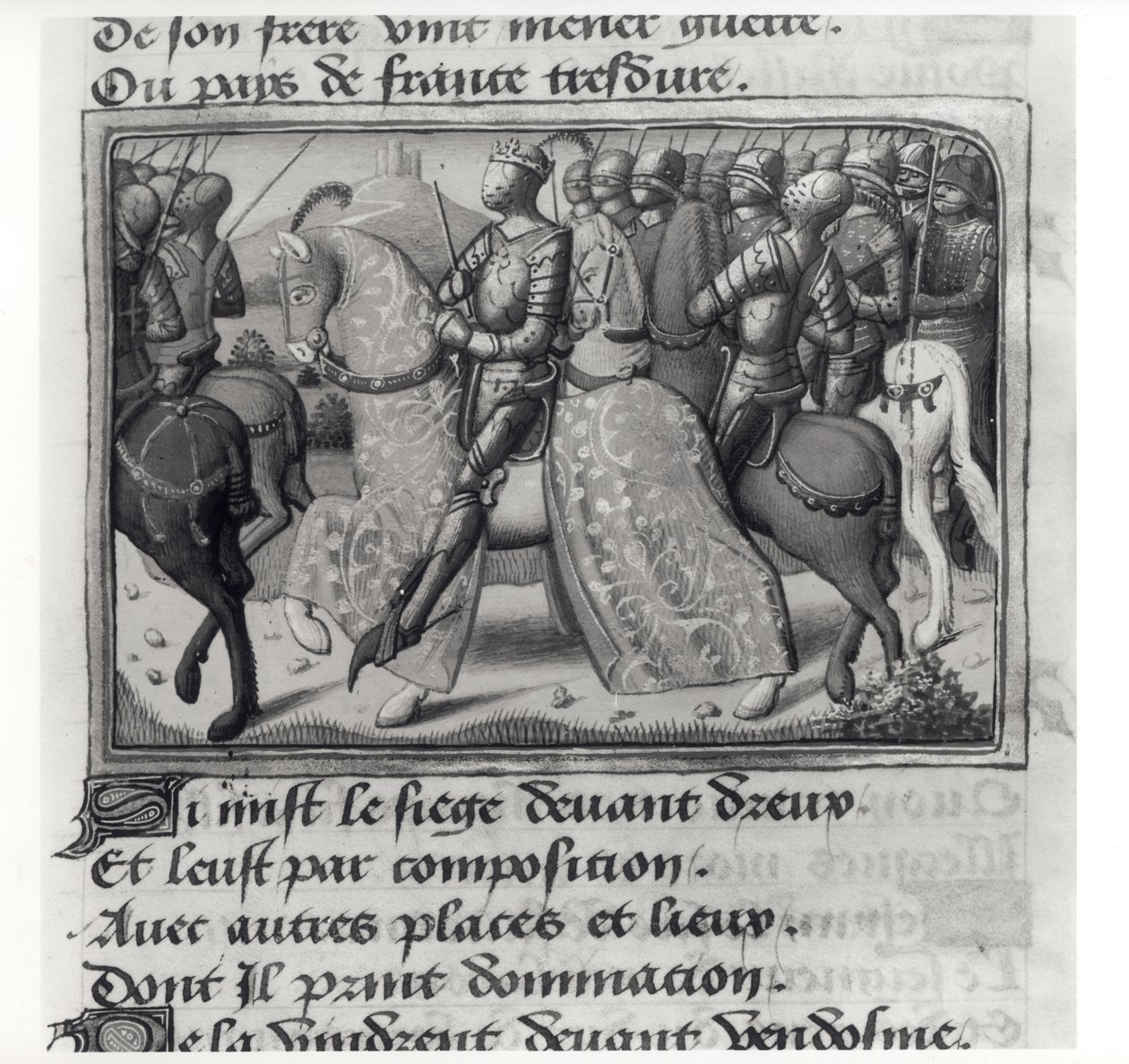 Ms.Fr.5054 fol.26 r Karel VII (1403-61) en Jeanne d
