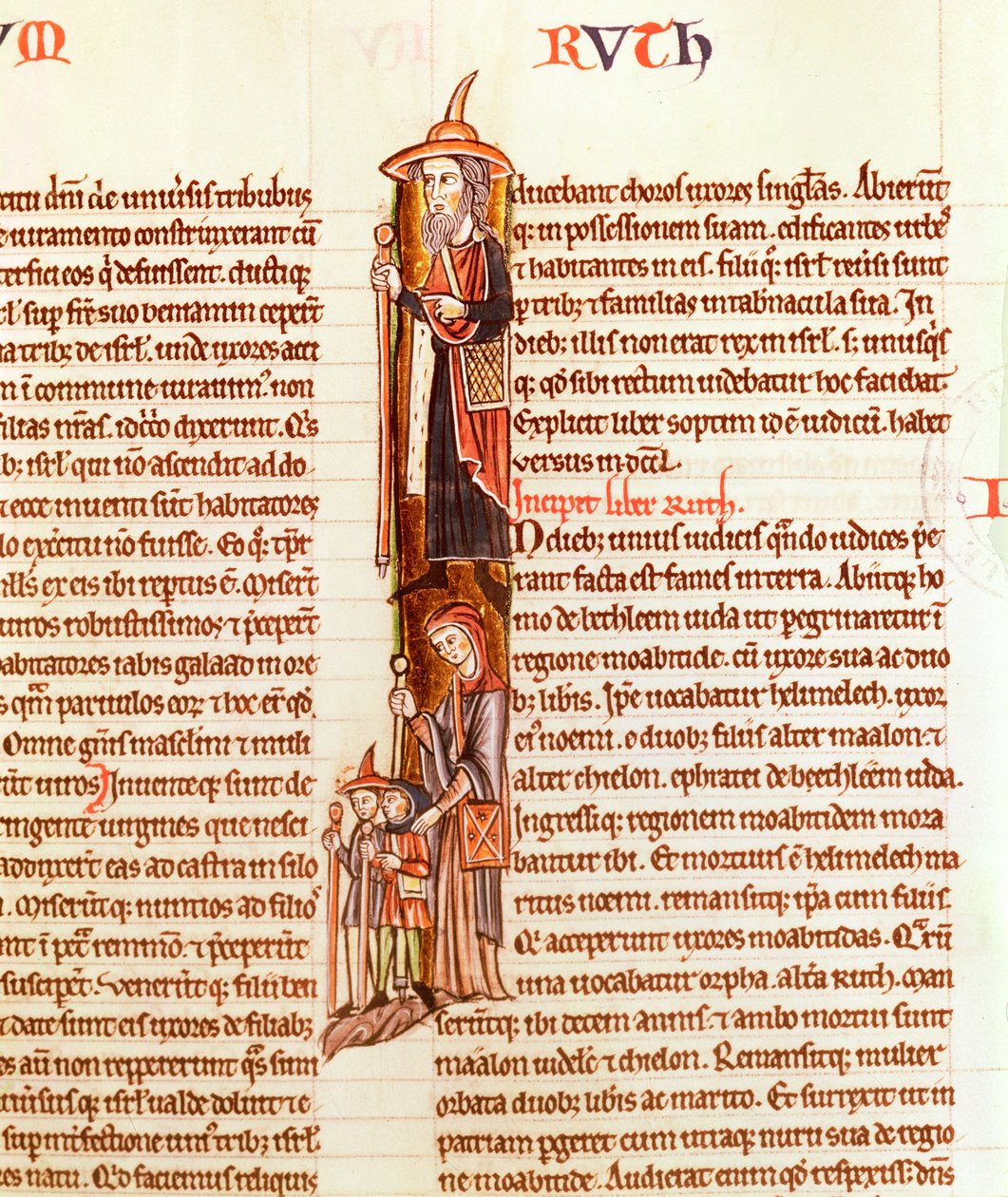 Ms 21 fol.97 Ruth en Boaz, uit een Bijbel door French School