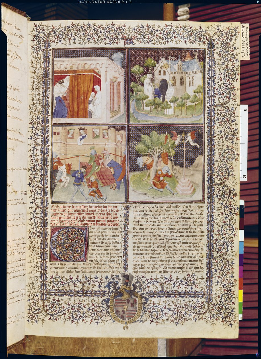 Het verhaal van Lancelot en de zoektocht naar de Heilige Graal, uit het Livre de Messire Lancelot du Lac door French School