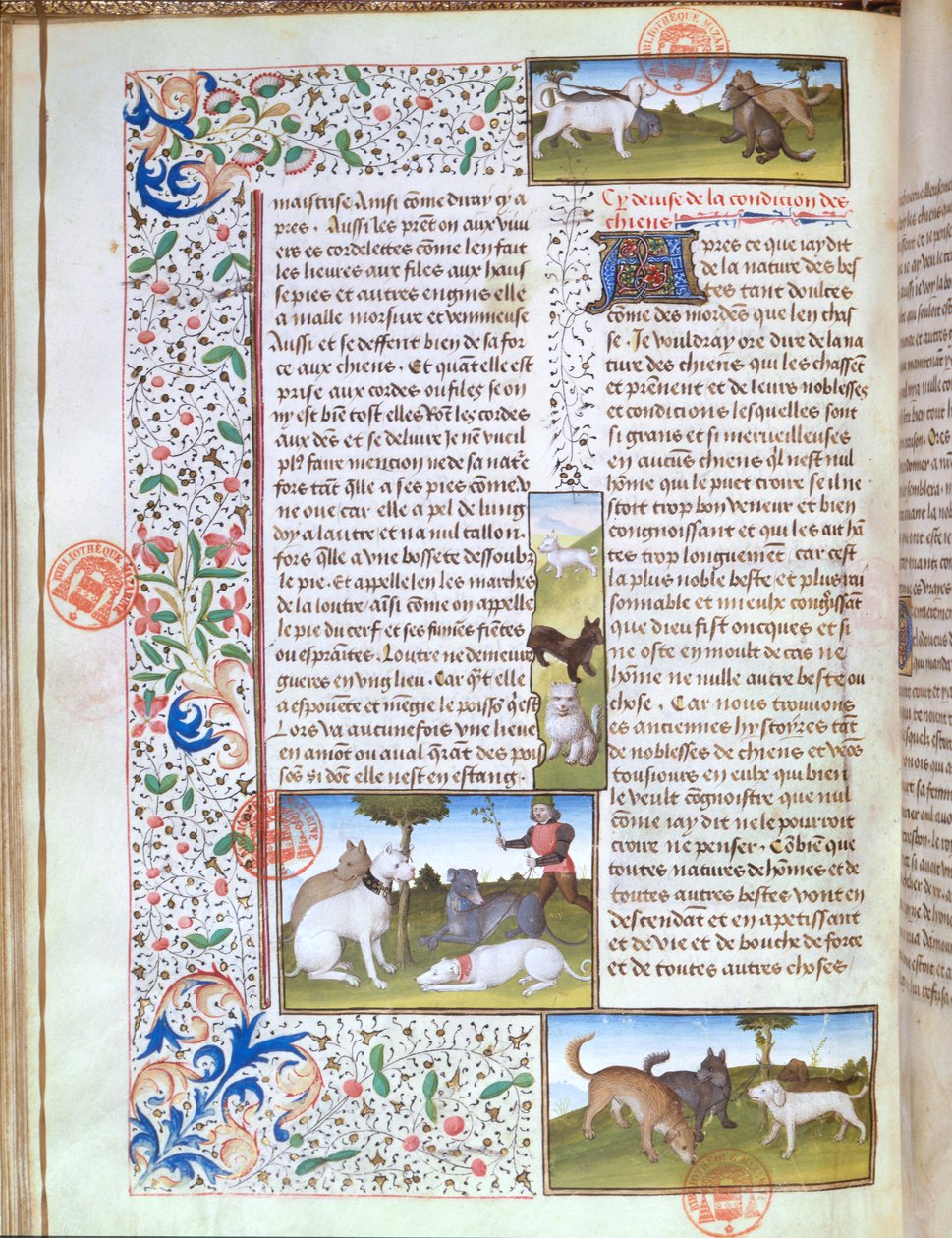 Jachthonden, uit het Livre de la Chasse door Gaston Phebus de Foix door French School
