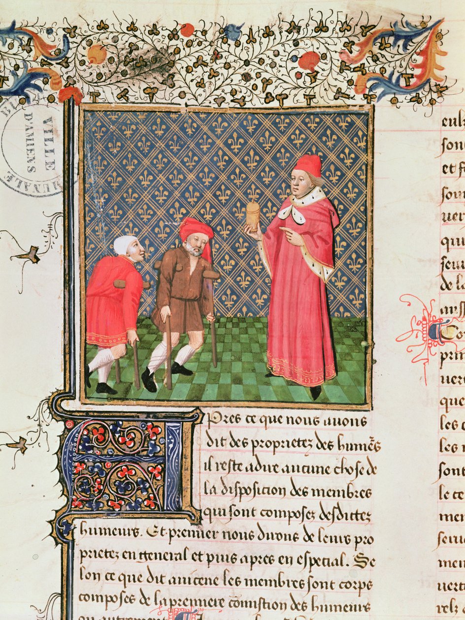 Ms 399 fol.35v Bedelaars, uit Livre des Proprietes des Choses door Barthelemy l
