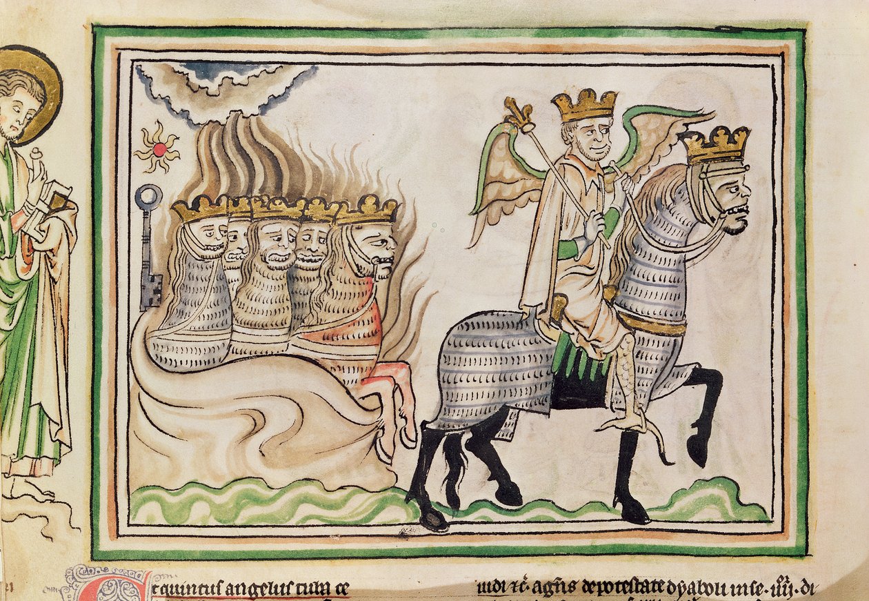 Ms 422 f.33v Val van de ster van Satan door French School