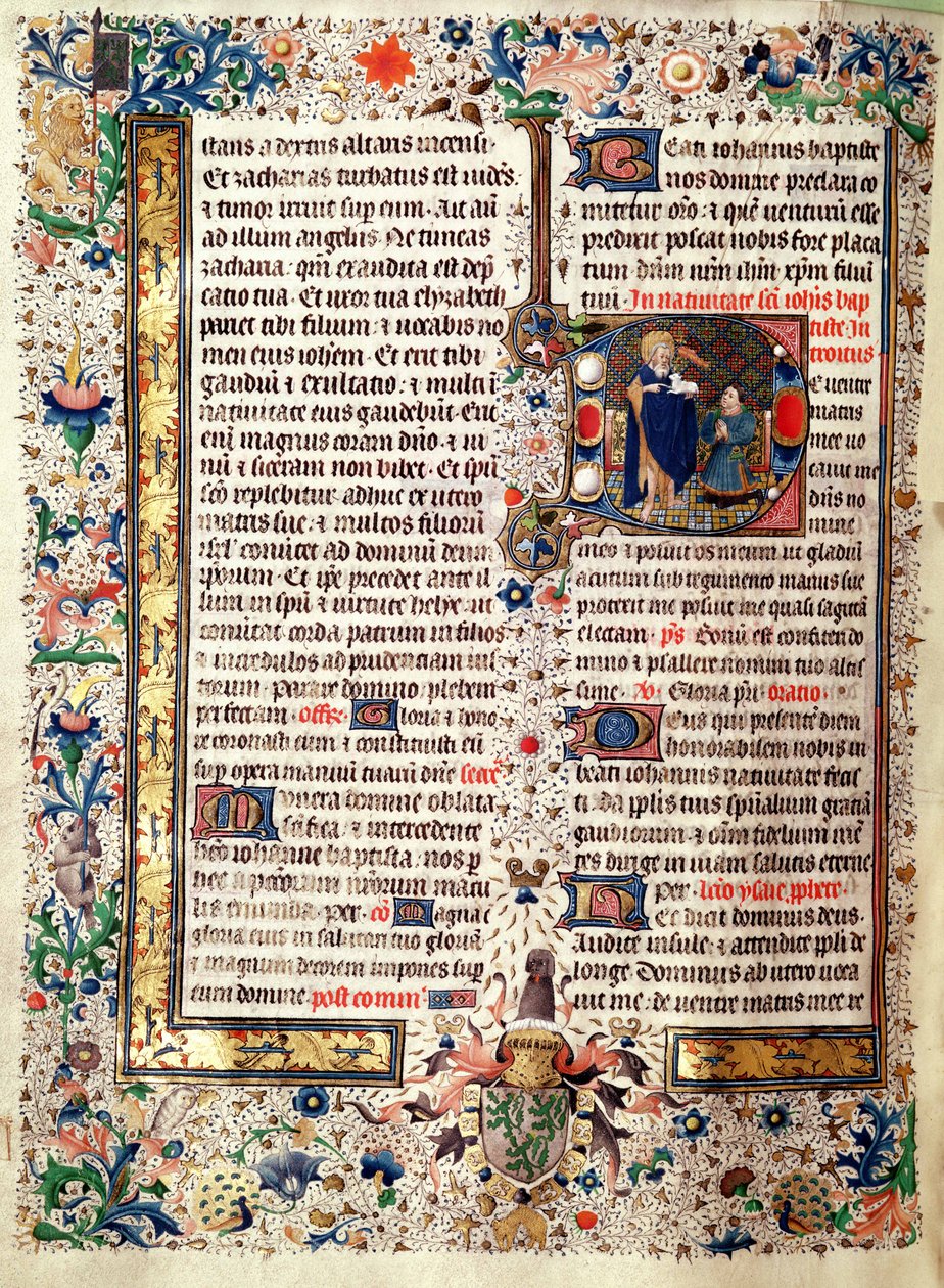 Ms 626 fol.174v Sint Johannes de Doper, uit het Missaal van Jean de Lannoy door French School